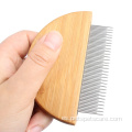 Gato de peine del pelo de la aguja del metal del animal doméstico de madera de bambú